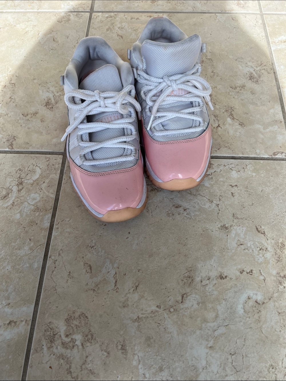 Jordan Women’s Pink and White Sneakers